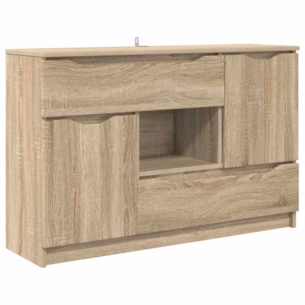 Credenza moderna vidaXL in legno MDF color rovere, L/P/H: 100 x 30 x 65,5 cm – 2