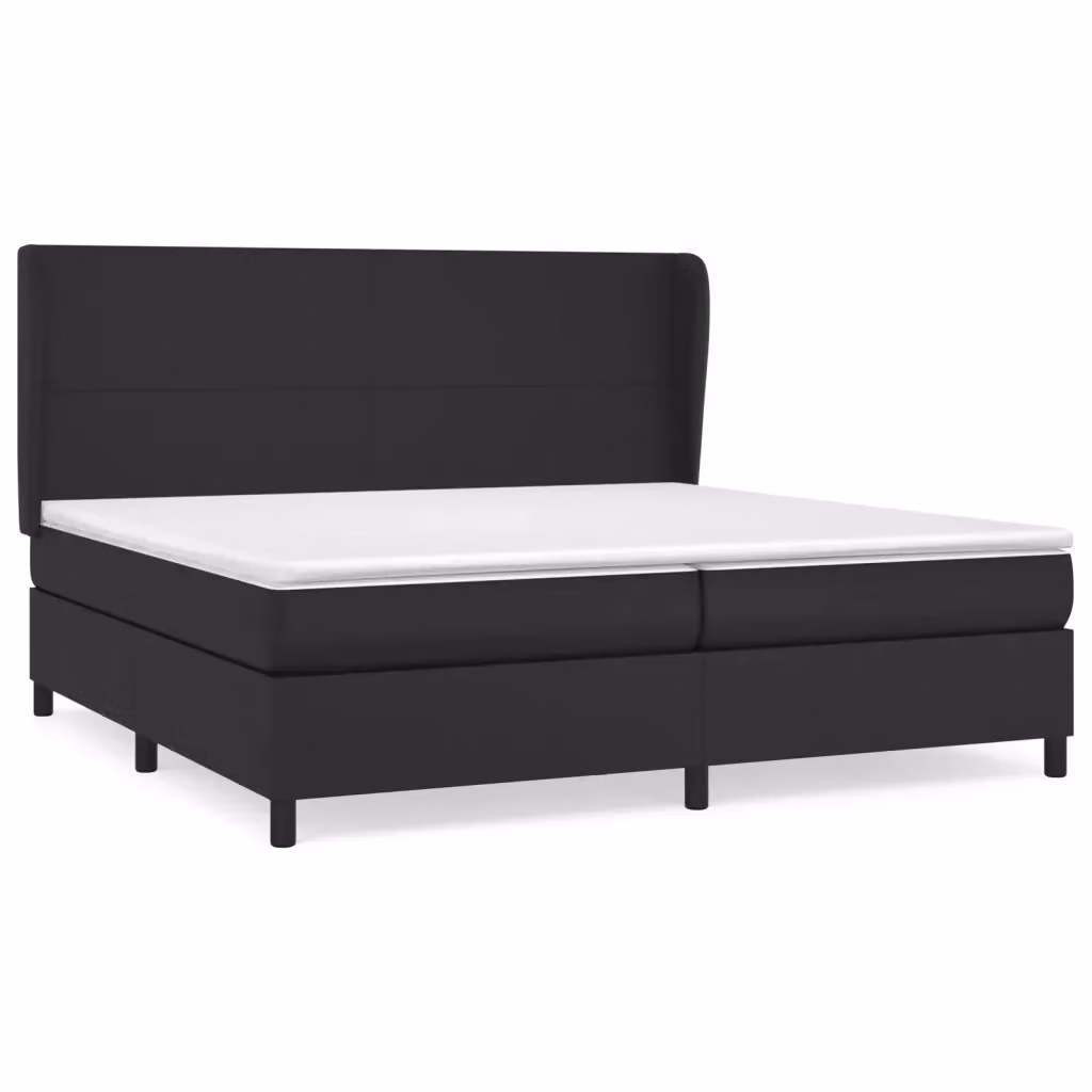 vidaXL Giroletto a Molle con Materasso Nero in Similpelle L/P: 200 x 200 cm – 2