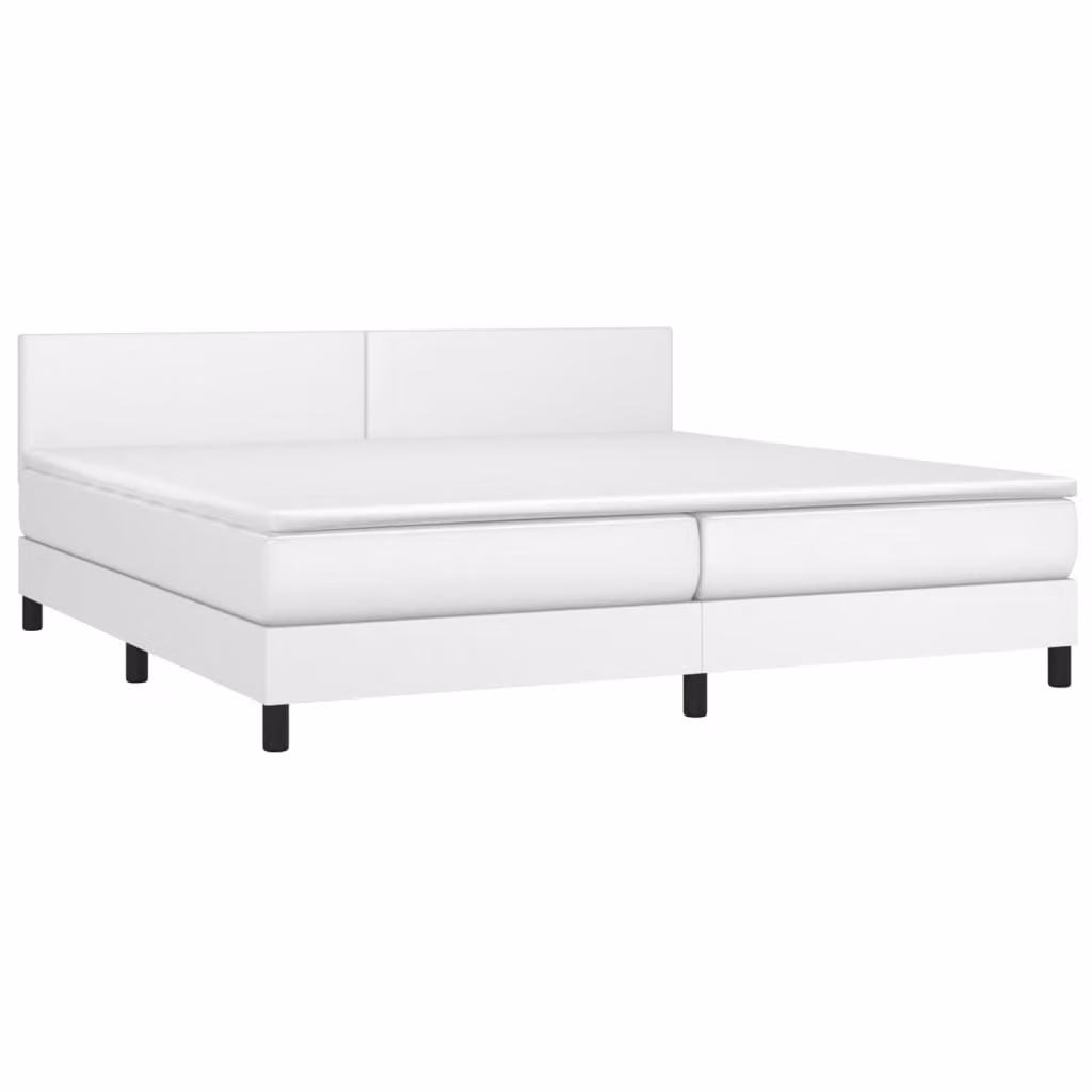 Giroletto a Molle con Materasso Bianco 200x200cm in Pelle finta