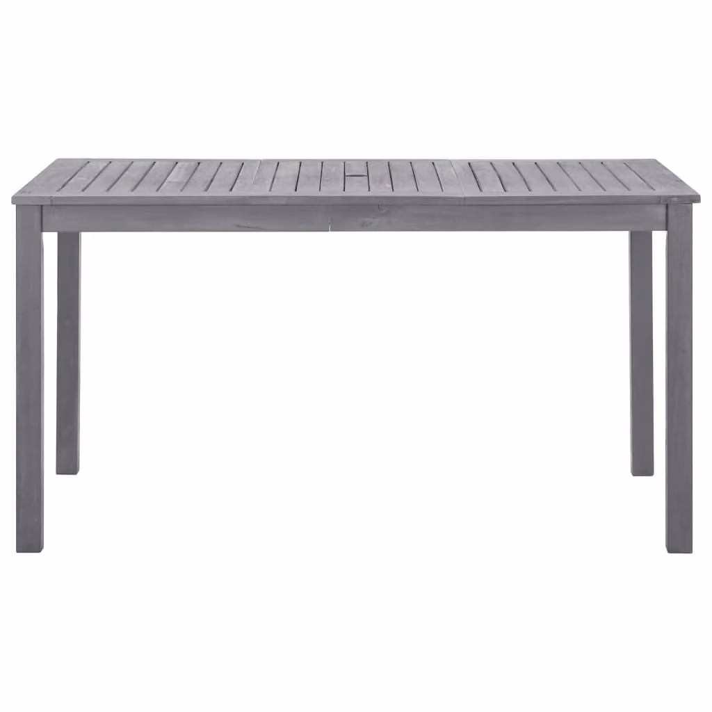 vidaXL Tavolo da giardino grigio 140x80x74 cm in legno massiccio di acacia