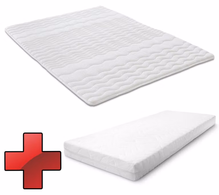 Materasso CloudComfort Premium in schiuma fredda 90 x 200 cm, altezza 15 cm, livello di rigidità H2/H3 + cuscino comfort viscoelastico CloudComfort 40 x 80 cm