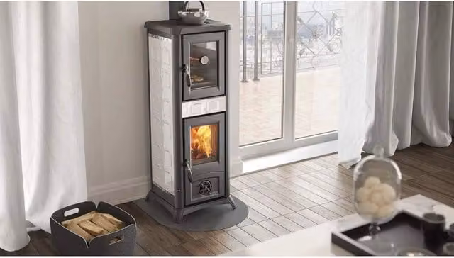 Stufa a Legna con Forno Gemma 5.0 La Nordica Colore Bianco L/P/H: 120,7 x 46,0 x 49,5 cm – 1