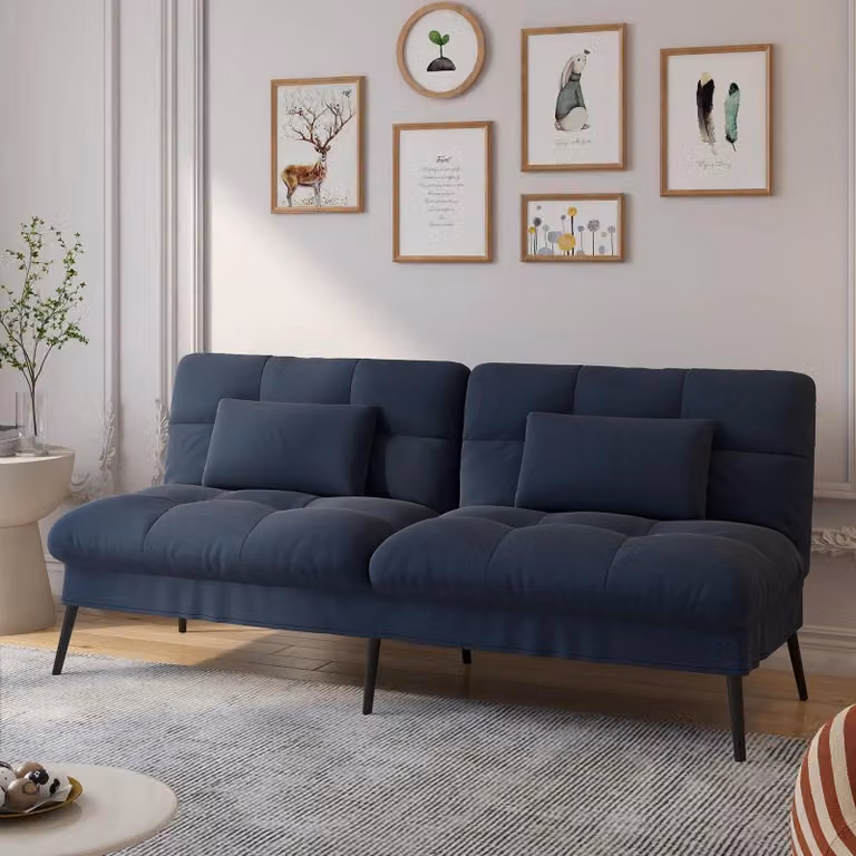 Divano angolare con funzione letto - Divano a 3 posti - Divano letto - Divano lounge - Schienale regolabile - Tessuto in velluto di cotone