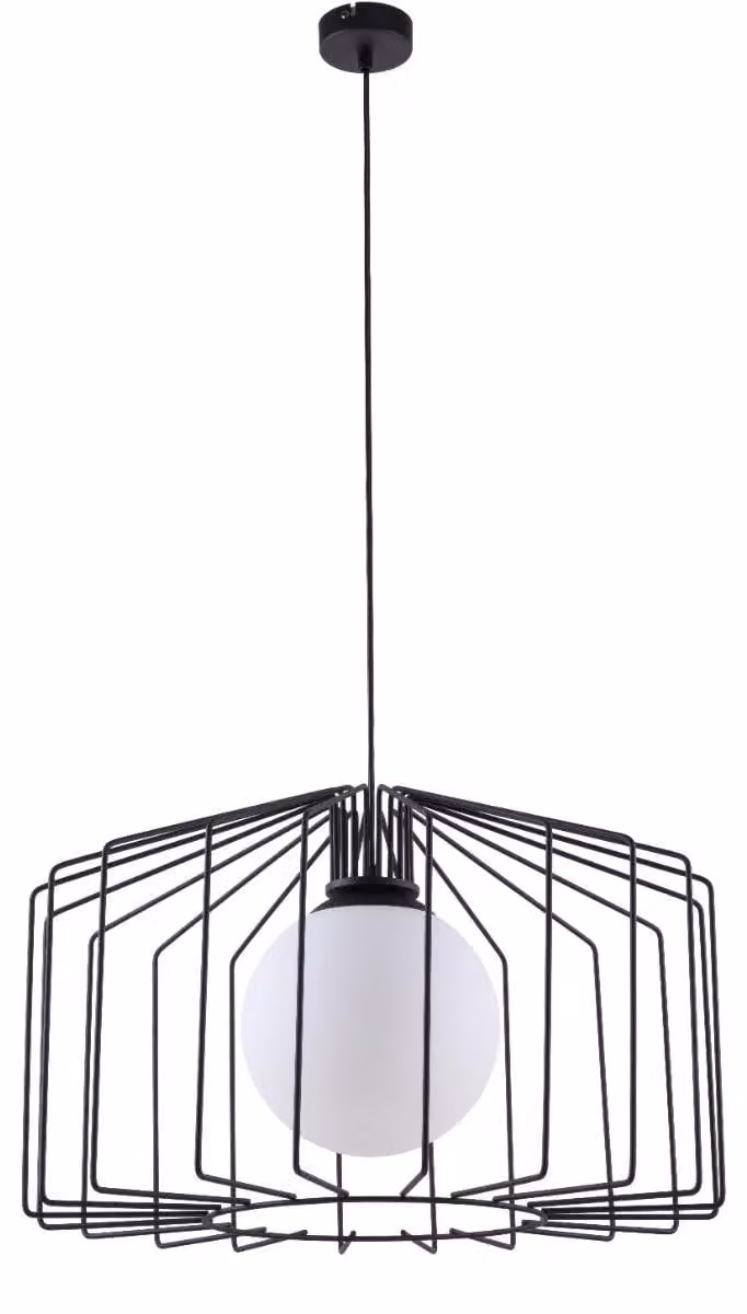 Lampada a sospensione RAMOS bianco e nero 1xE27x60W in metallo, dimensioni: 100x38x38 cm, IP20, Aldex