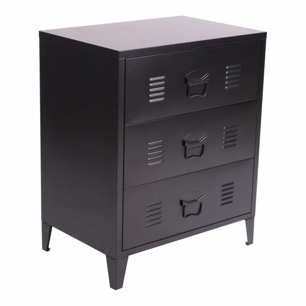 Cassettiera en.casa in metallo stile industrial nero L: 60 cm, P: 40 cm, H: 72 cm – 2