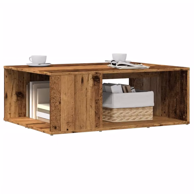 vidaXL Tavolino da Salotto Rettangolare in Legno Antico Marrone L: 90 cm, P: 67 cm, H: 33 cm