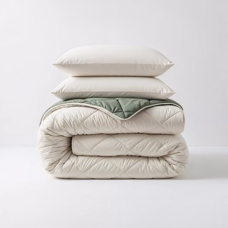 Copripiumino con federa, 200 x 200 cm, color crema e verde, per letto matrimoniale, motivo a diamanti, lavabile, ideale per la camera da letto