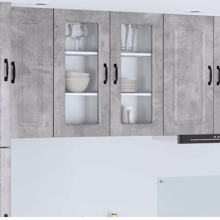 vidaXL Mobiletto da cucina Kalmar Grigio con ante a battente e ripiani interni L/P/H: 40 x 31 x 80 cm