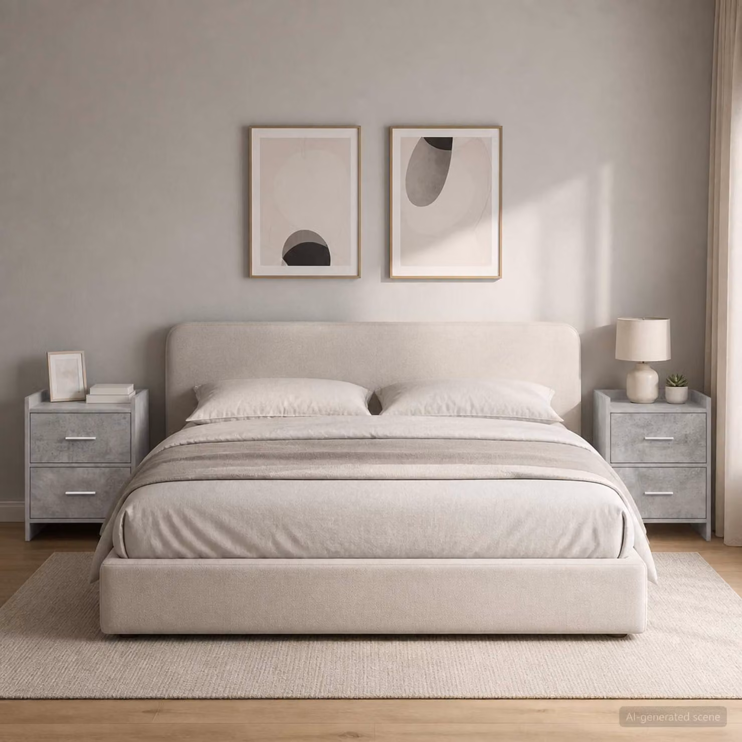 Set di 2 comodini moderni vidaXL in grigio opaco L/P/H: 40 x 30 x 60 cm