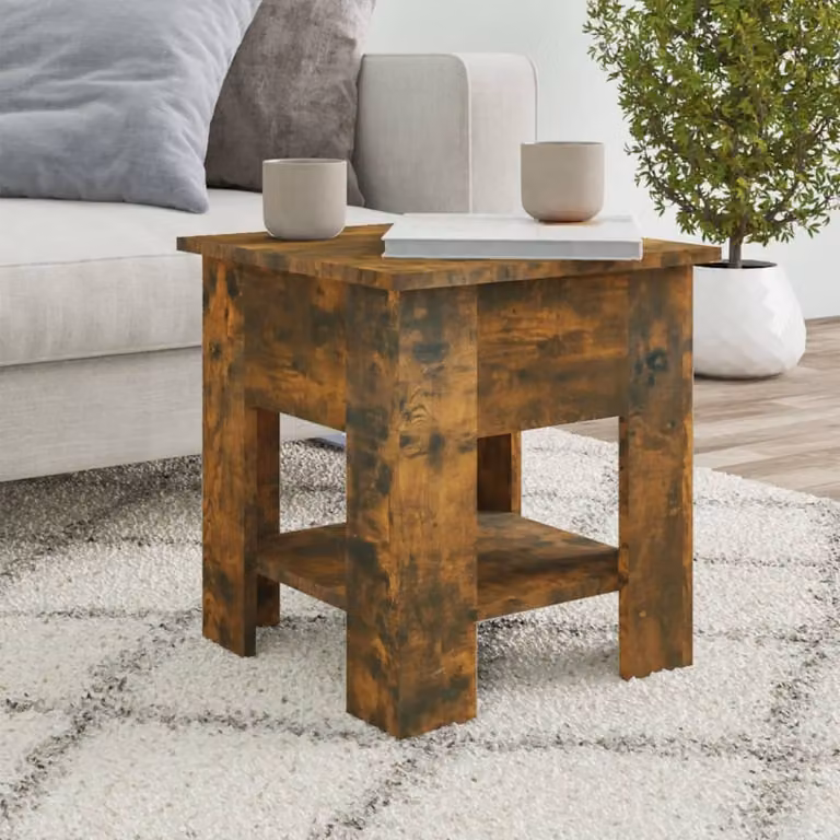 The Living Store tavolino in rovere fumé 40x40x42 cm materiale a base di legno