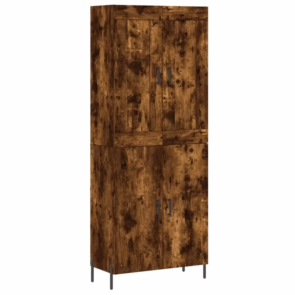 Credenza moderna vidaXL in legno e metallo color marrone, L: 69,5 cm, P: 34 cm, H: 180 cm – 2