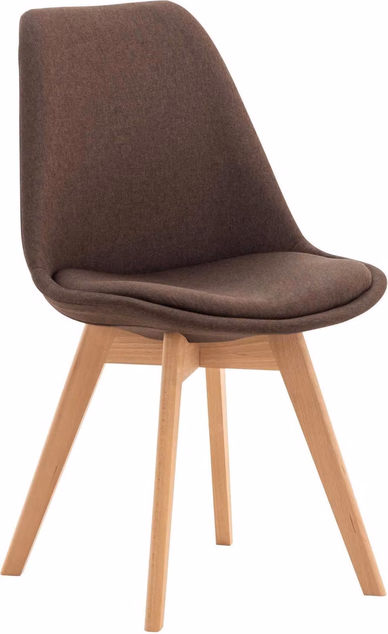 Confortevole sedia da pranzo - Sedia da cucina - Imbottitura di facile manutenzione | Colore: Marrone | Materiale: Polvere