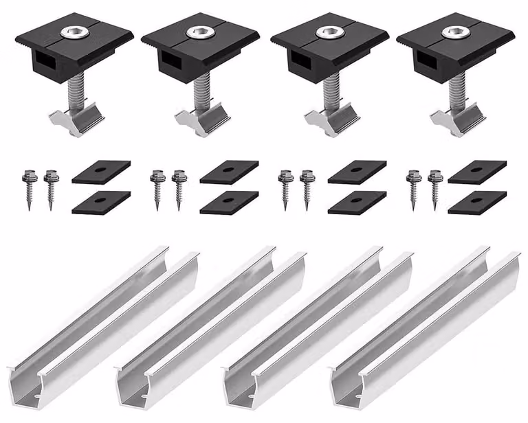 Kit di accessori per l'installazione di pannelli solari - 8 pezzi - per tetti piani - modello CP031075