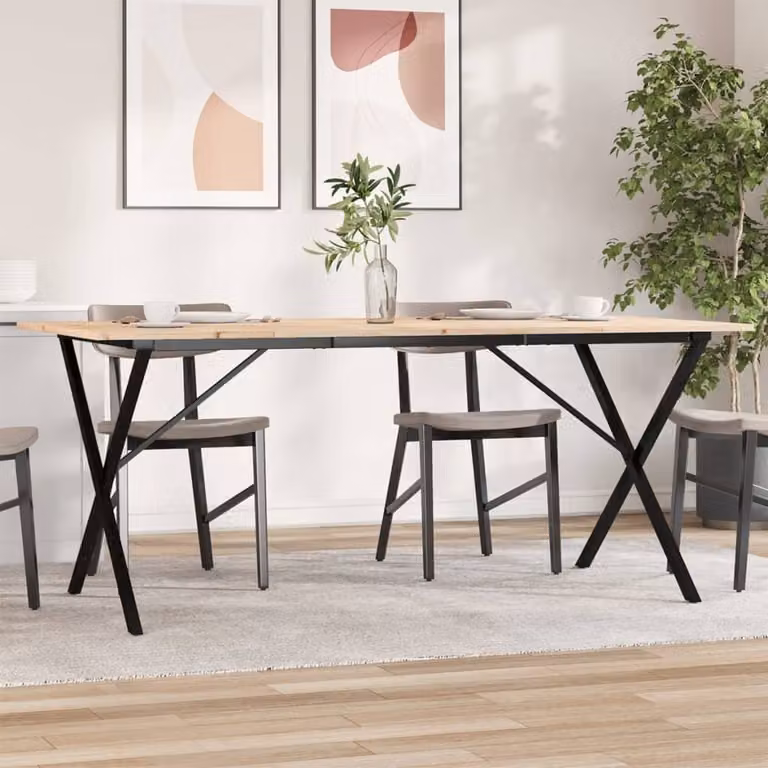 Maison Exclusive - Tavolo da Pranzo Telaio a X 180x90x75 cm Legno Pino e Acciaio