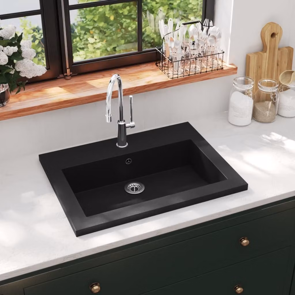The Living Store Bacino in granito 600×450×120 mm Nero