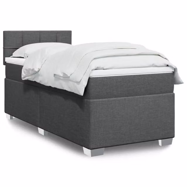 Letto Ibrido con Giroletto a Molle e Materasso vidaXL Grigio e Bianco L/P: 100 x 200 cm