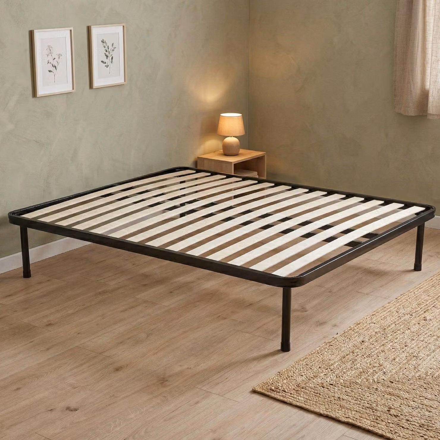 Talamo Italia Rete Letto Piazza e Mezza Krovanh 120x190 cm Nero Antracite, Piazza e Mezza Peso Supportato 180 kg Italy
