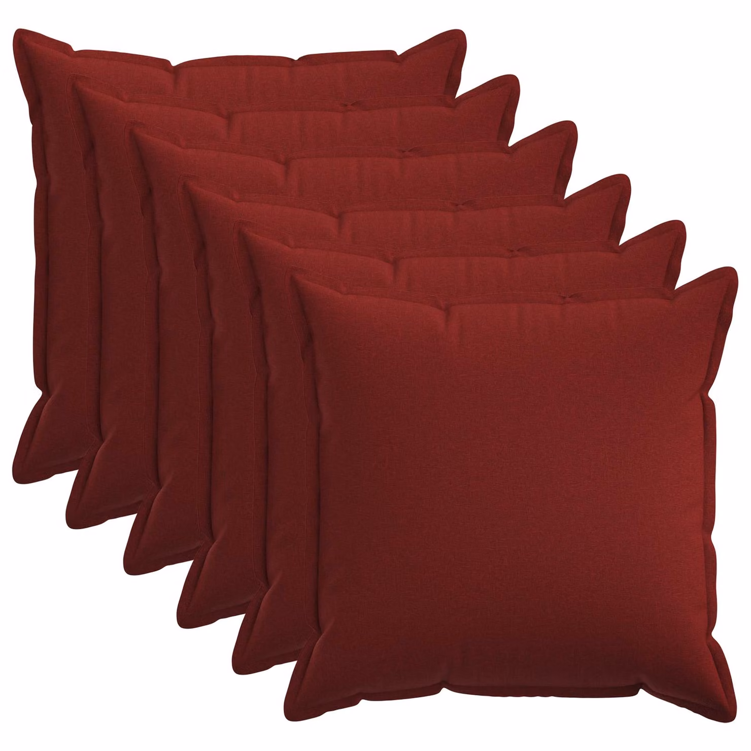 Set di 6 federe vidaXL HOUTEN rosse, forma quadrata, L/P/H: 80 x 80 x 80 cm