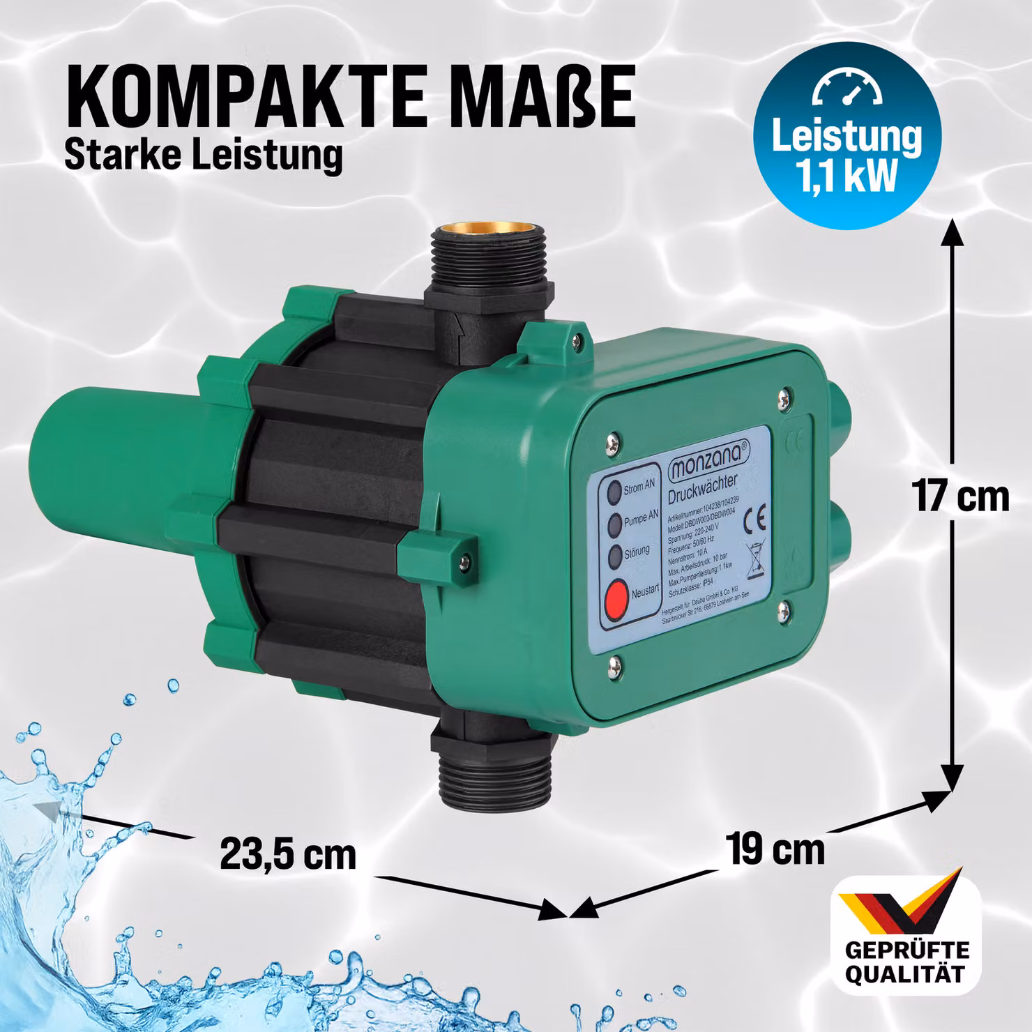 Pressostato per pompa Monzana con cavo in plastica verde – 3