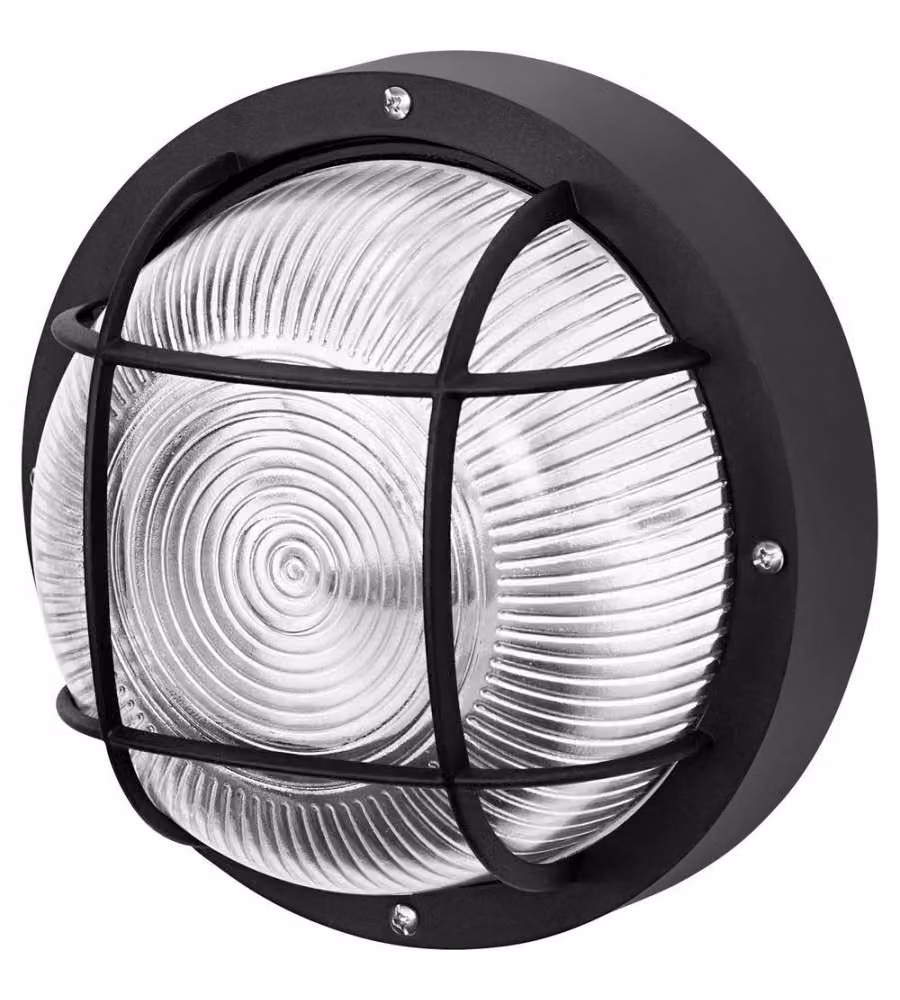 Ledvance Plafoniera Nera E27 IP44 Turtle Round 190 mm per Esterni