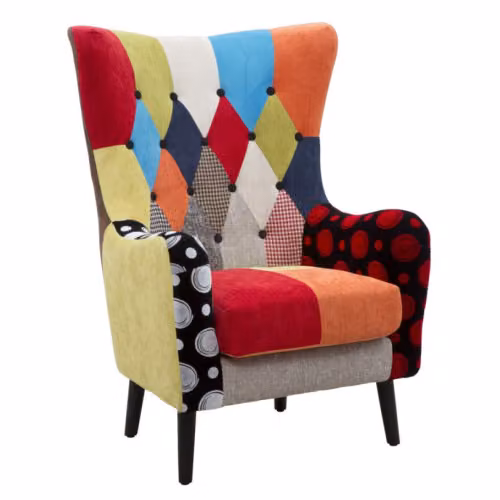 Poltrona Patchwork IMPERIAL in legno e tessuto by Mauro Ferretti