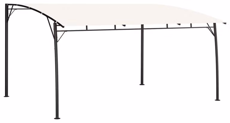 Pergola da esterno - 4 x 3 metri - Colore crema - Tetto in poliestere al 100% - Struttura in acciaio verniciato a polvere