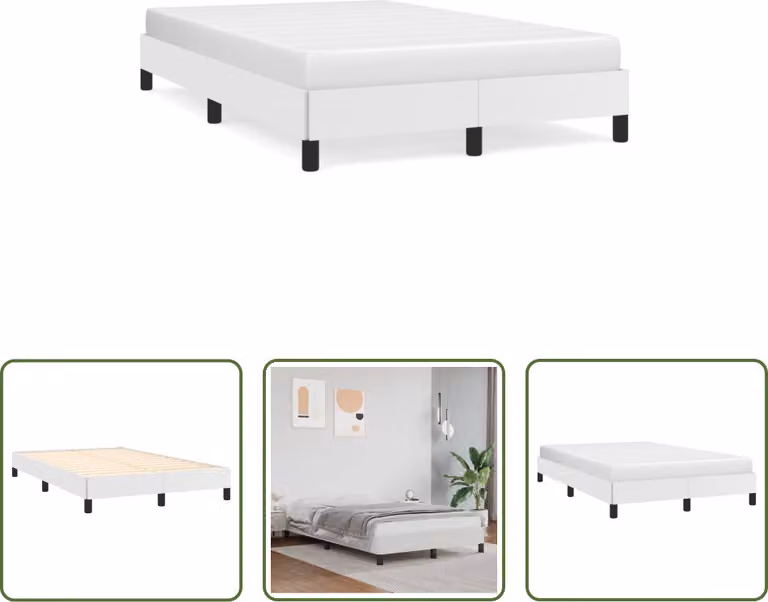 The Living Store Struttura letto bianca 120x190 cm in ecopelle