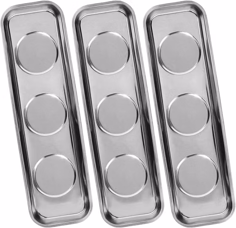 Set di contenitori magnetici, composto da 3 pezzi, in acciaio inossidabile, dimensioni 226 x 65 mm, ideali per viti e chiodi