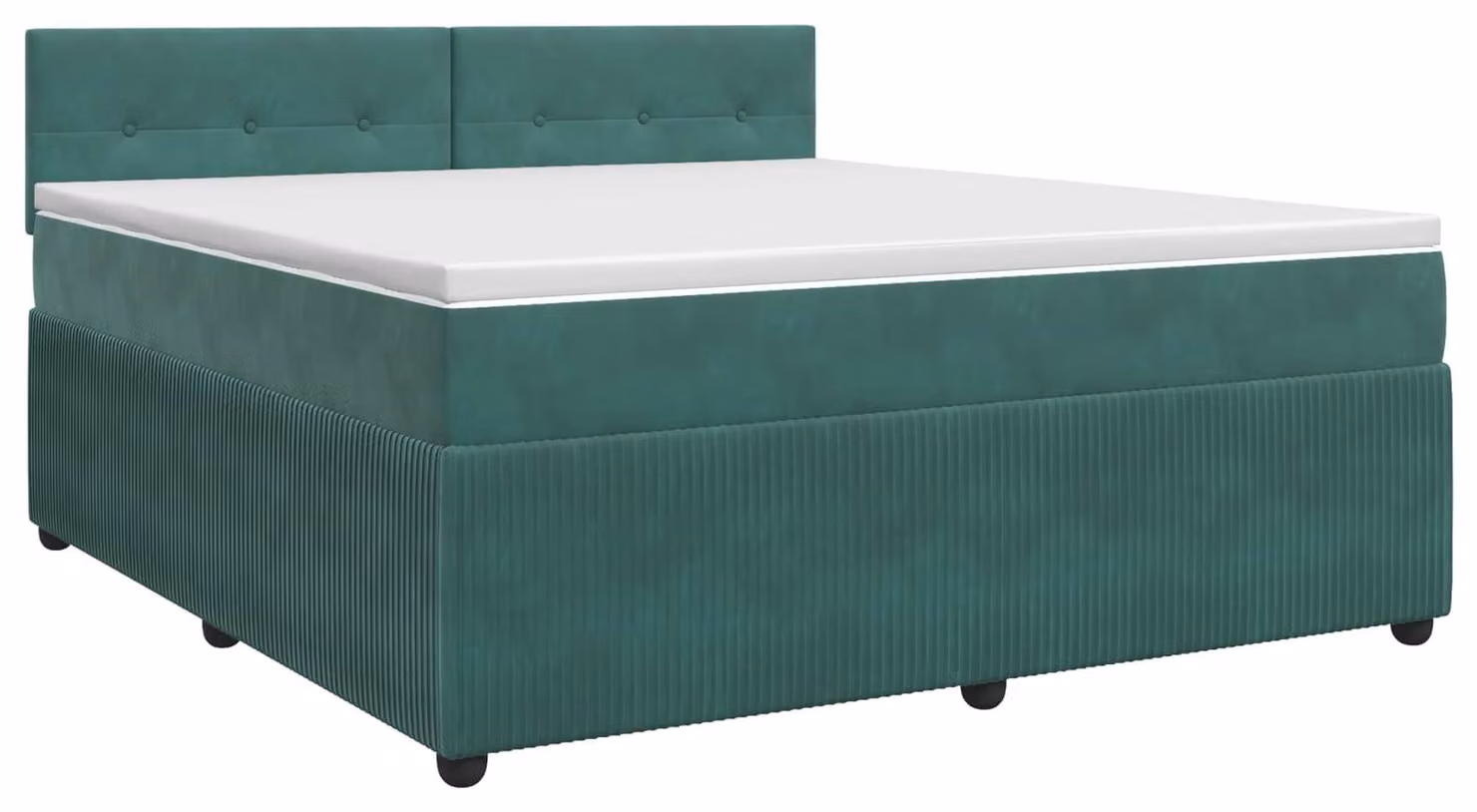 Letto a molle con materasso verde scuro 160 x 200 cm in velluto
