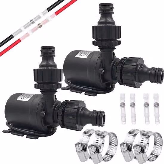 Due pompe subacquee brushless 12 V - 800 l/h, 5 m - Fontane, ricircolo dell'acqua, acquari