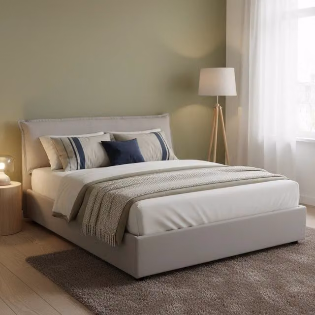 Letto Matrimoniale Apaia Talamo Italia, Letto Moderno Sfoderabile con Contenitore, Grigio, L/P: 160 x 200 cm