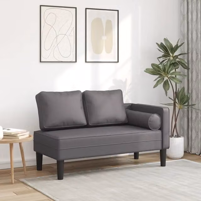 Sdraio con Cuscini vidaXL in Similpelle Grigio per Giardino e Soggiorno