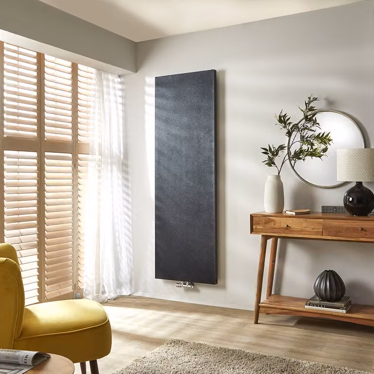 Radiatore di Design Verticale - Finitura Quarzo Nero - 1800 mm x 600 mm - Rubi