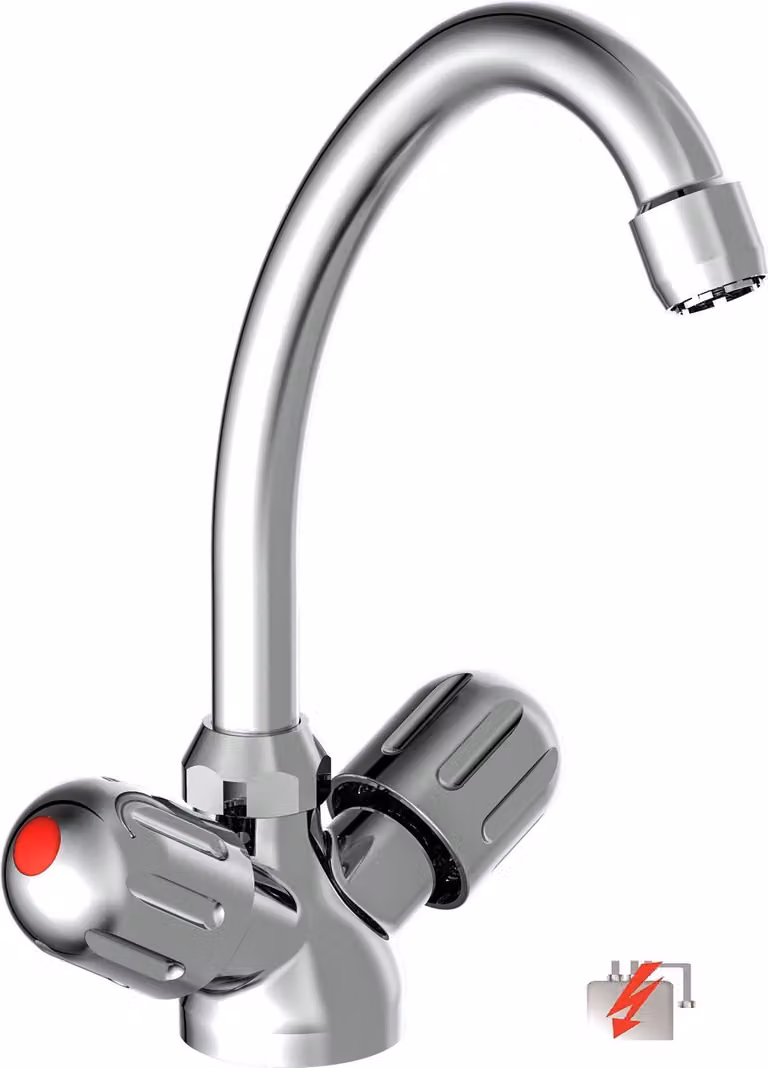 Miscelatore da cucina SCHÜTTE PERUZZI, miscelatore da cucina a bassa pressione, rubinetto da cucina girevole, miscelatore da cucina