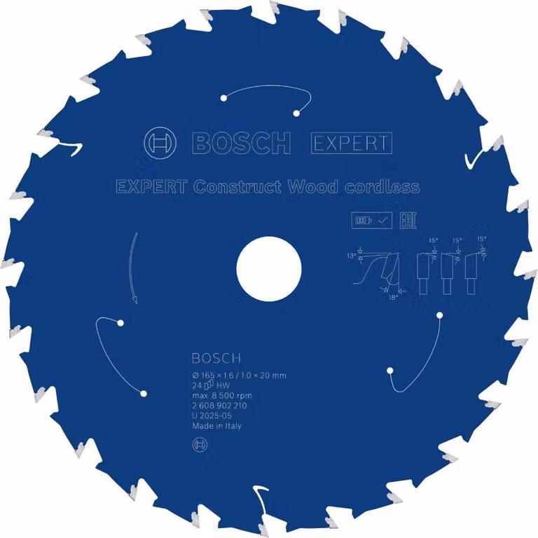 Lama circolare Bosch EXPERT Construct Wood, 165x1,6x20 mm, T24