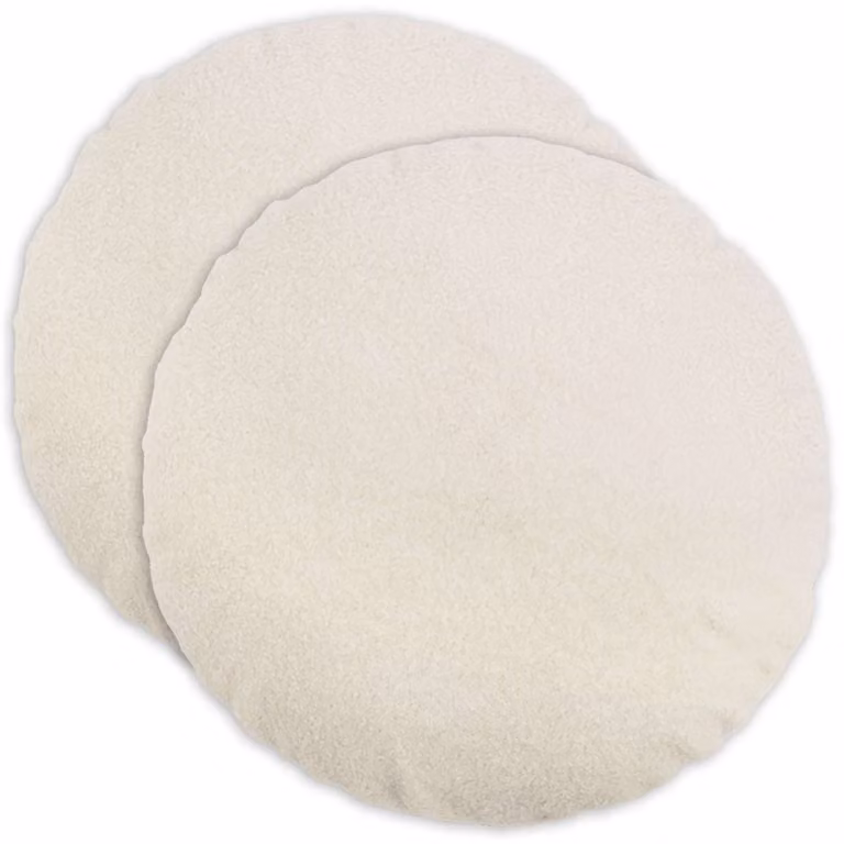 Set di 2 federe rotonde vidaXL HEERLEN in tessuto bouclé color beige, Ø 40 cm