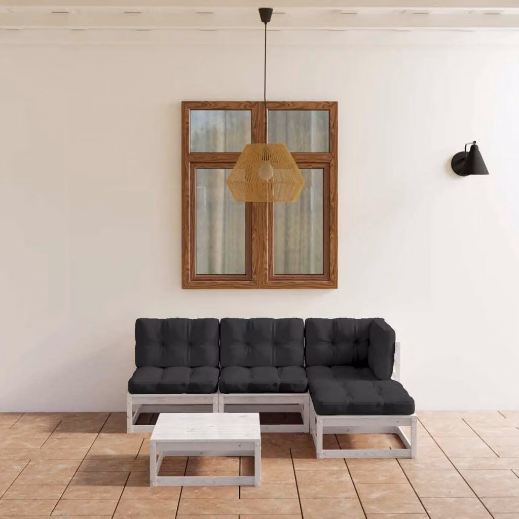 Maison Exclusive - Set Divani da Giardino 5 pz con Cuscini Legno Massello Pino
