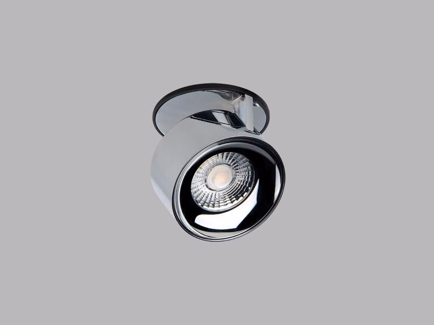 Apparecchio LED da incasso dimmerabile KLIP con possibilità di rotazione, Variante: 11 W, base nera, riflettore cromato, DALI