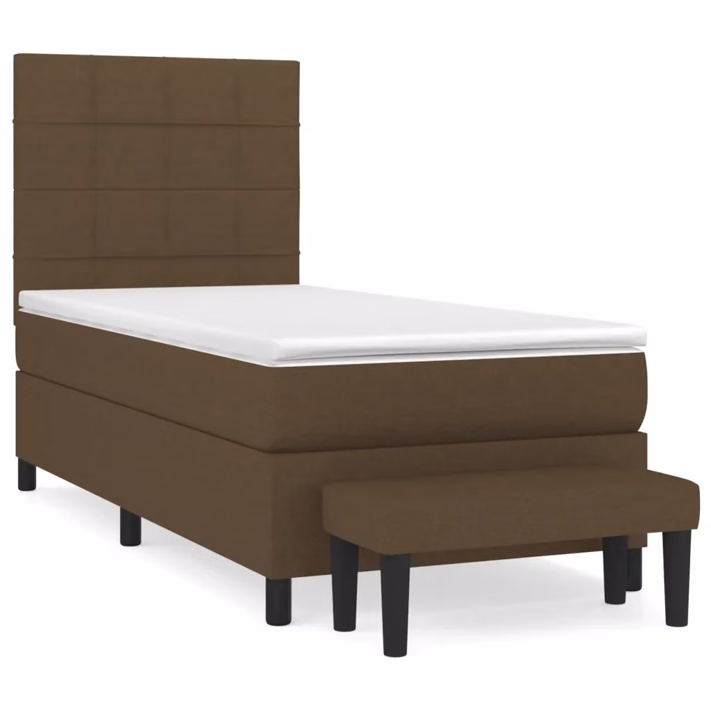 Letto Ibrido con Giroletto a Molle e Materasso vidaXL, Marrone e Bianco, L 90 cm x P 190 cm – 2