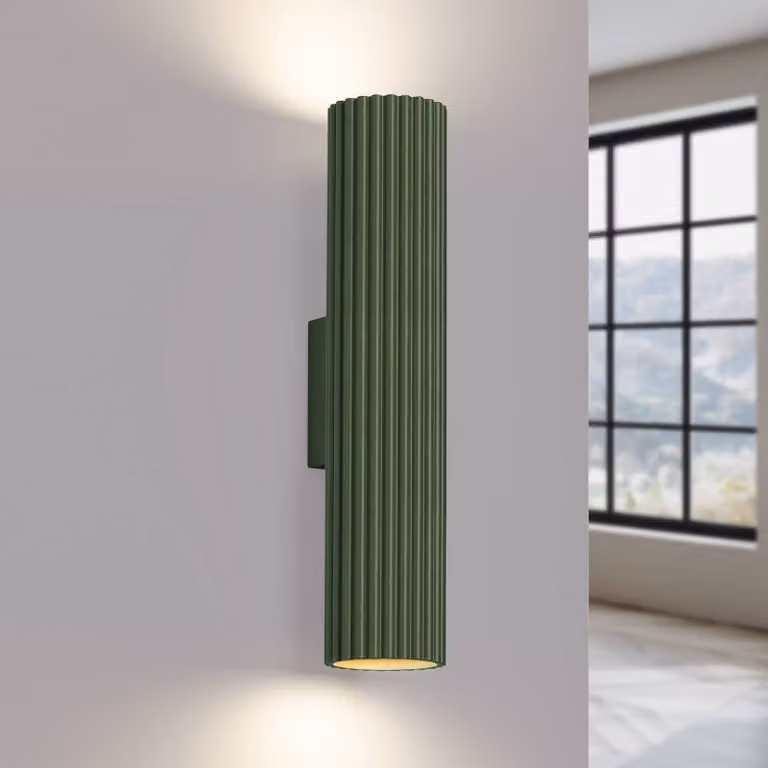 Applique da parete ALORA SOLLUX LIGHTING, dimmerabile, Verde, Soggiorno / Sala da pranzo, Alluminio, Applique