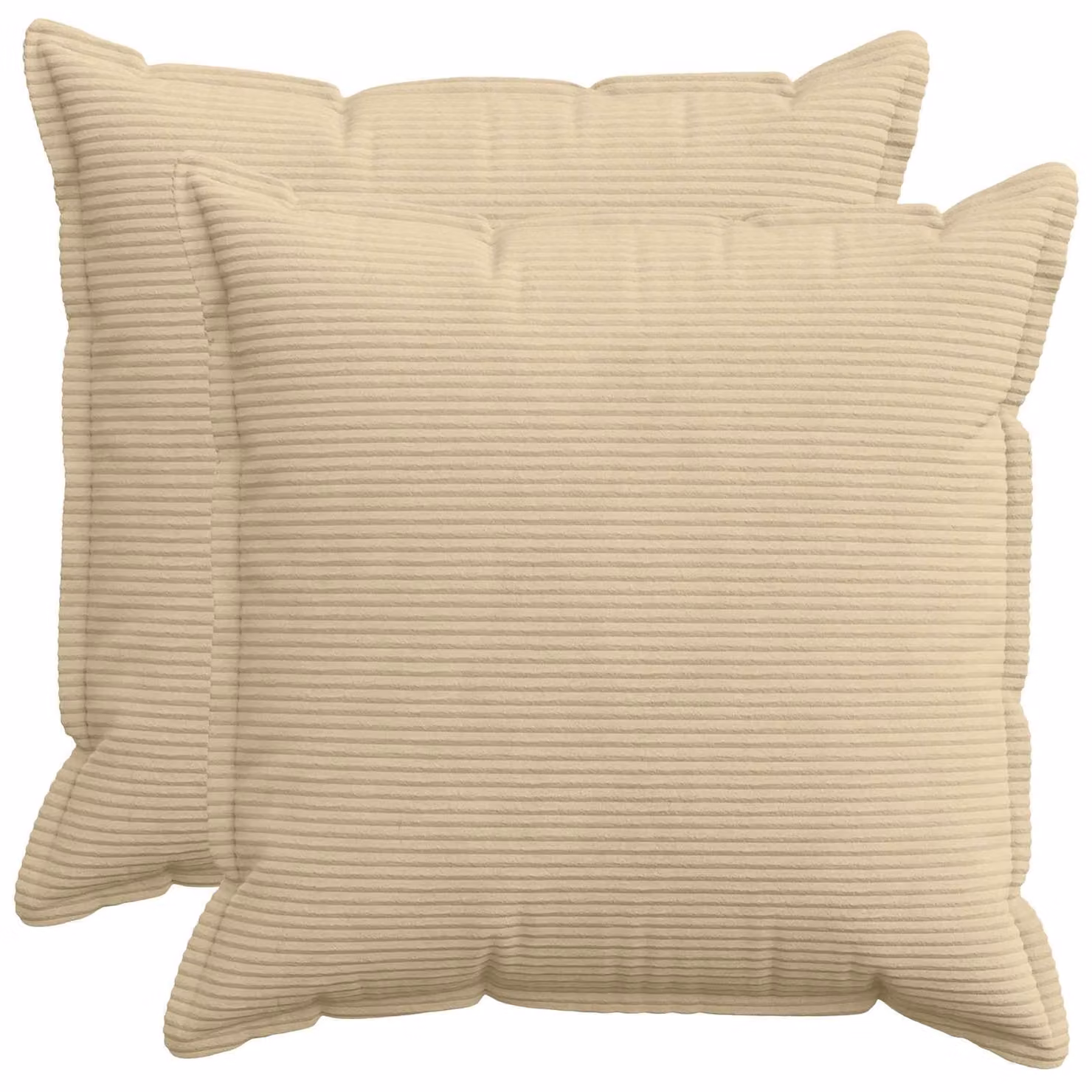 Set di 2 federe vidaXL HOUTEN in velluto a coste, colore grigio verde chiaro, L 70 x P 70 cm