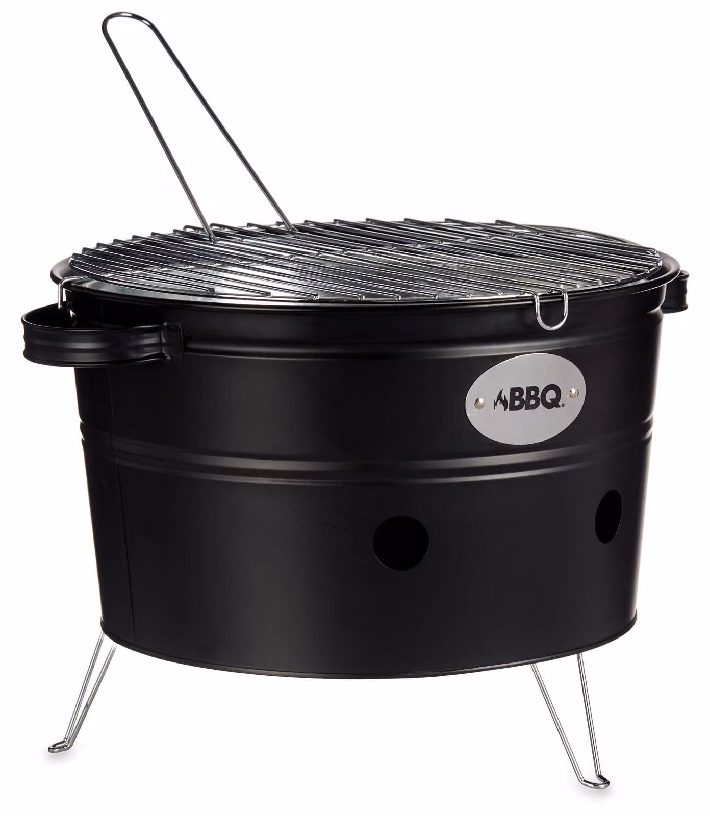 Griglia per barbecue con maniglie e gambe, 42 x 35 x 21 cm