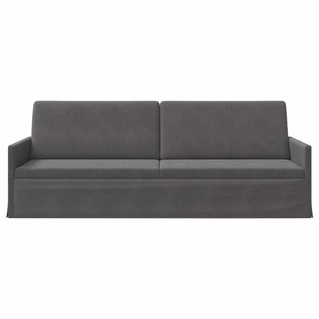 Divano a 3 posti moderno vidaXL in tessuto cord grey con struttura in metallo L: 220 cm, P: 81 cm, H: 82 cm – 2