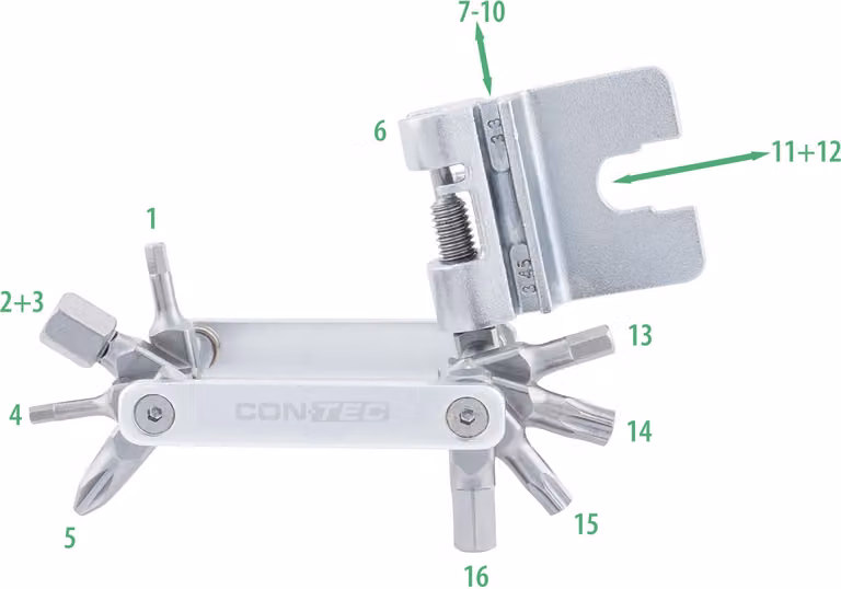 Contec Multitool Tfr-Striker 16 funzioni argento