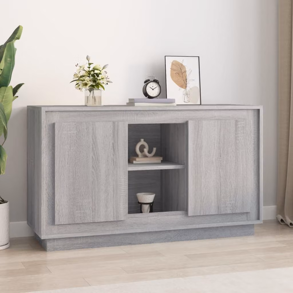 Credenza vidaXL in legno multistrato Grigio Sonoma L: 102 cm, P: 35 cm, H: 60 cm