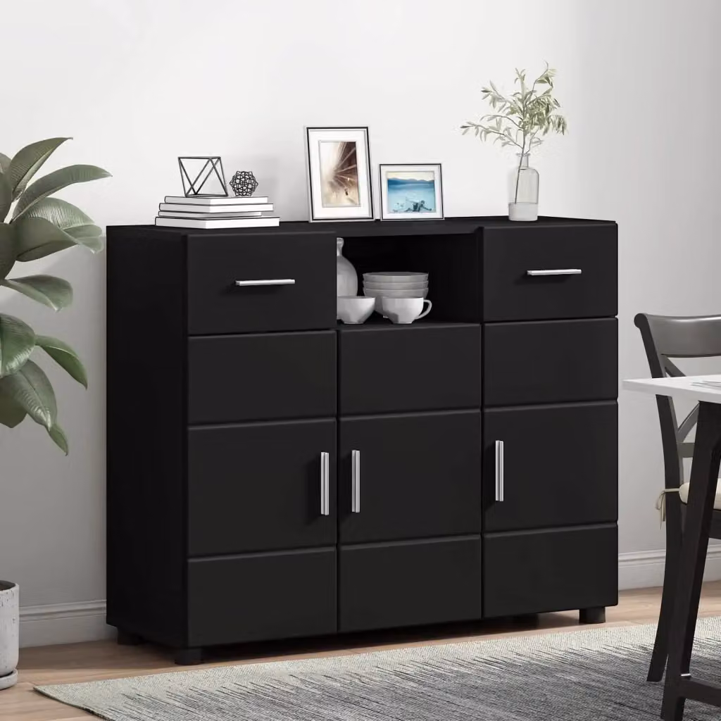 Armadio moderno in legno multistrato nero DESIGN IN L/P/H: 88,5 x 30,5 x 73 cm – 2
