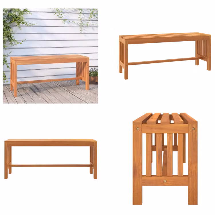 vidaXL Panca da giardino 110 cm in legno massiccio di eucalipto - Panca da giardino - Panca da giardino - Panca da esterno