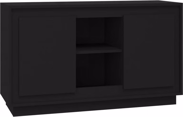 Credenza Nera 102x35x60 cm in Legno Multistrato