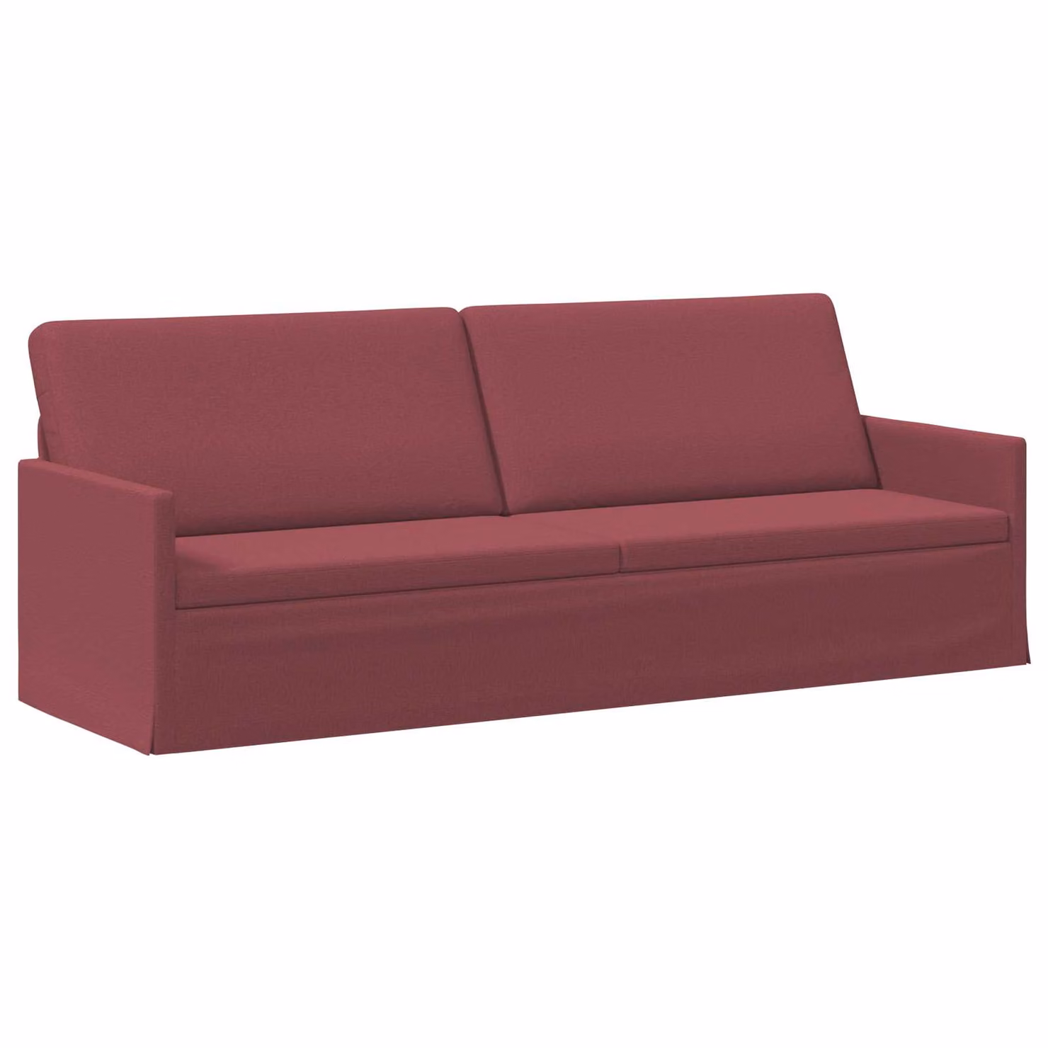 Divano a 3 posti vidaXL in tessuto rosso con struttura in metallo, L: 220 cm, P: 81 cm, H: 82 cm