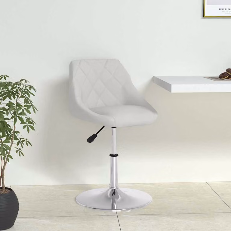 Sedia da pranzo moderna vidaXL in similpelle bianca con base girevole 360 gradi